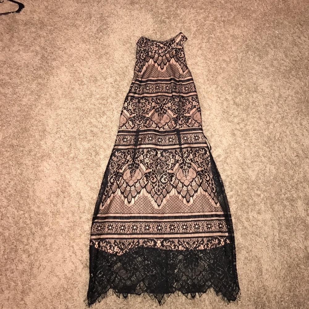 Classy Black Laced Opened Back Dress